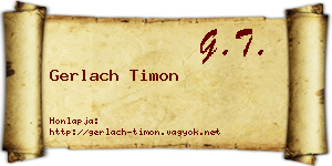 Gerlach Timon névjegykártya